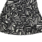 MONSOON Womens Black White & Grey Leaf Print A-Line Midi Cotton Blend Skirt M
