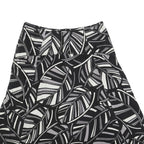 MONSOON Womens Black White & Grey Leaf Print A-Line Midi Cotton Blend Skirt M