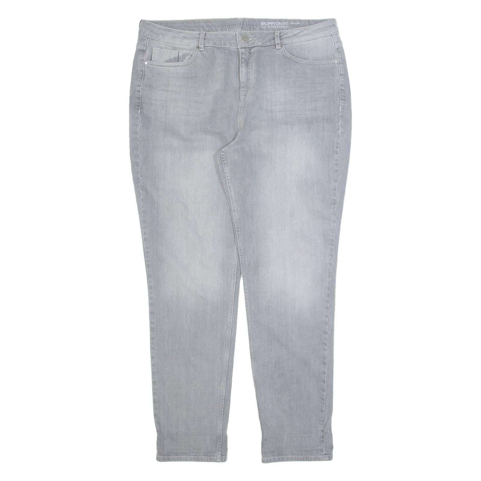 THE WHITE COMPANY Brompton Fit Womens Jeans Grey Boyfriend Stone Wash W34 L30