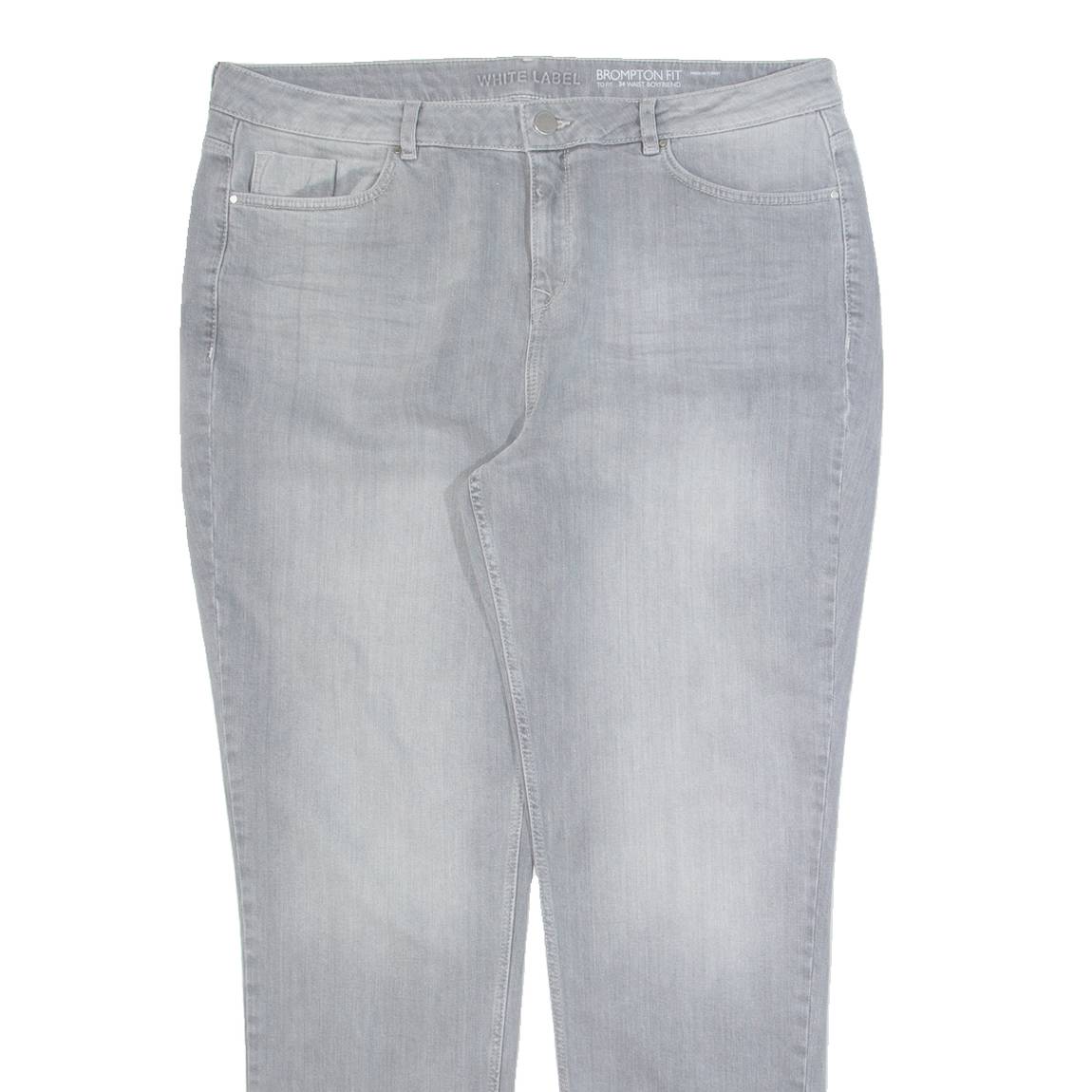 THE WHITE COMPANY Brompton Fit Womens Jeans Grey Boyfriend Stone Wash W34 L30