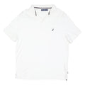NAUTICA Mens White Short Sleeve Plain XL Cotton Blend Polo Shirt Casual