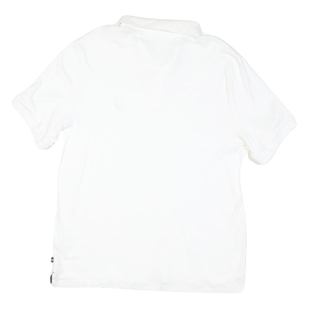 NAUTICA Mens White Short Sleeve Plain XL Cotton Blend Polo Shirt Casual