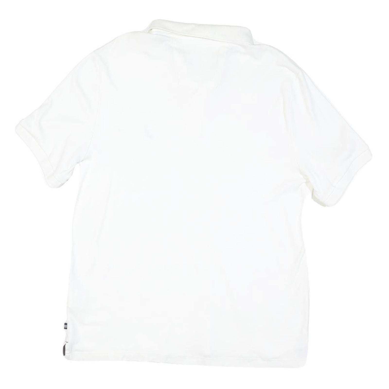NAUTICA Mens White Short Sleeve Plain XL Cotton Blend Polo Shirt Casual
