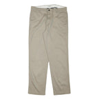 DOCKERS Mens Cotton Blend Beige Regular Fit Straight Leg Trousers W36 L33 Casual