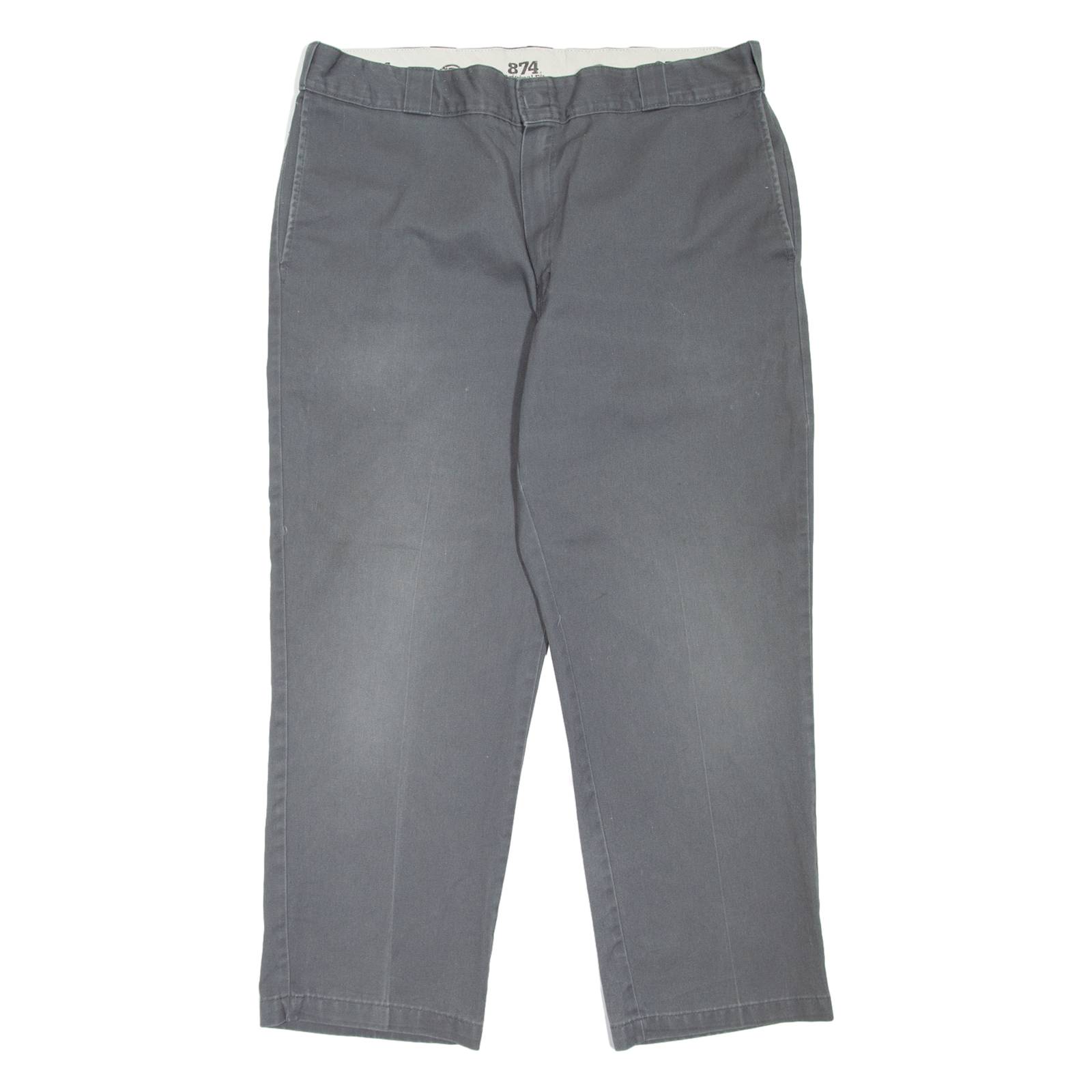 DICKIES 874 Workwear Mens Trousers Grey Regular Straight W38 L28