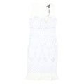 LIPSY LONDON Womens White Lace Bodycon Midi Dress Polyester Blend UK 10