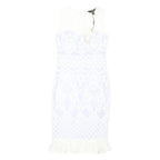 LIPSY LONDON Womens White Lace Bodycon Midi Dress Polyester Blend UK 10