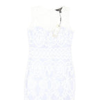 LIPSY LONDON Womens White Lace Bodycon Midi Dress Polyester Blend UK 10