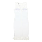 LIPSY LONDON Womens White Lace Bodycon Midi Dress Polyester Blend UK 10