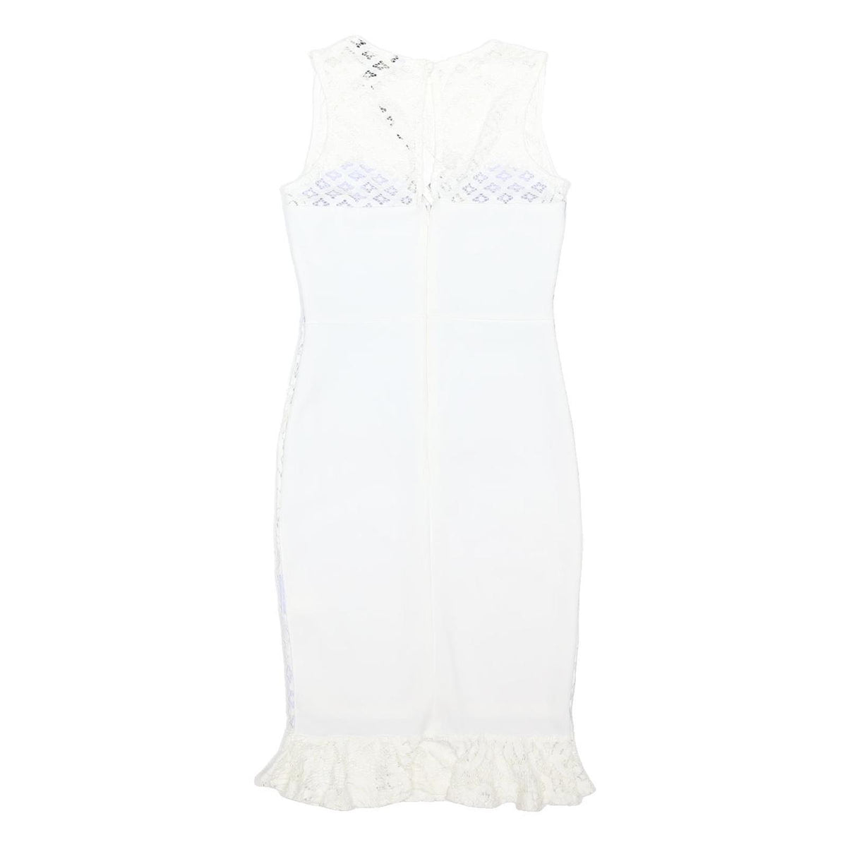 LIPSY LONDON Womens White Lace Bodycon Midi Dress Polyester Blend UK 10