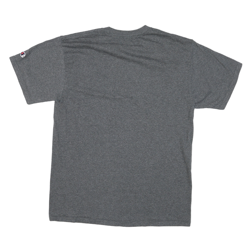CHAMPION Mens Grey Graphic T-Shirt M Short Sleeve Crew Neck Cotton Blend Casual