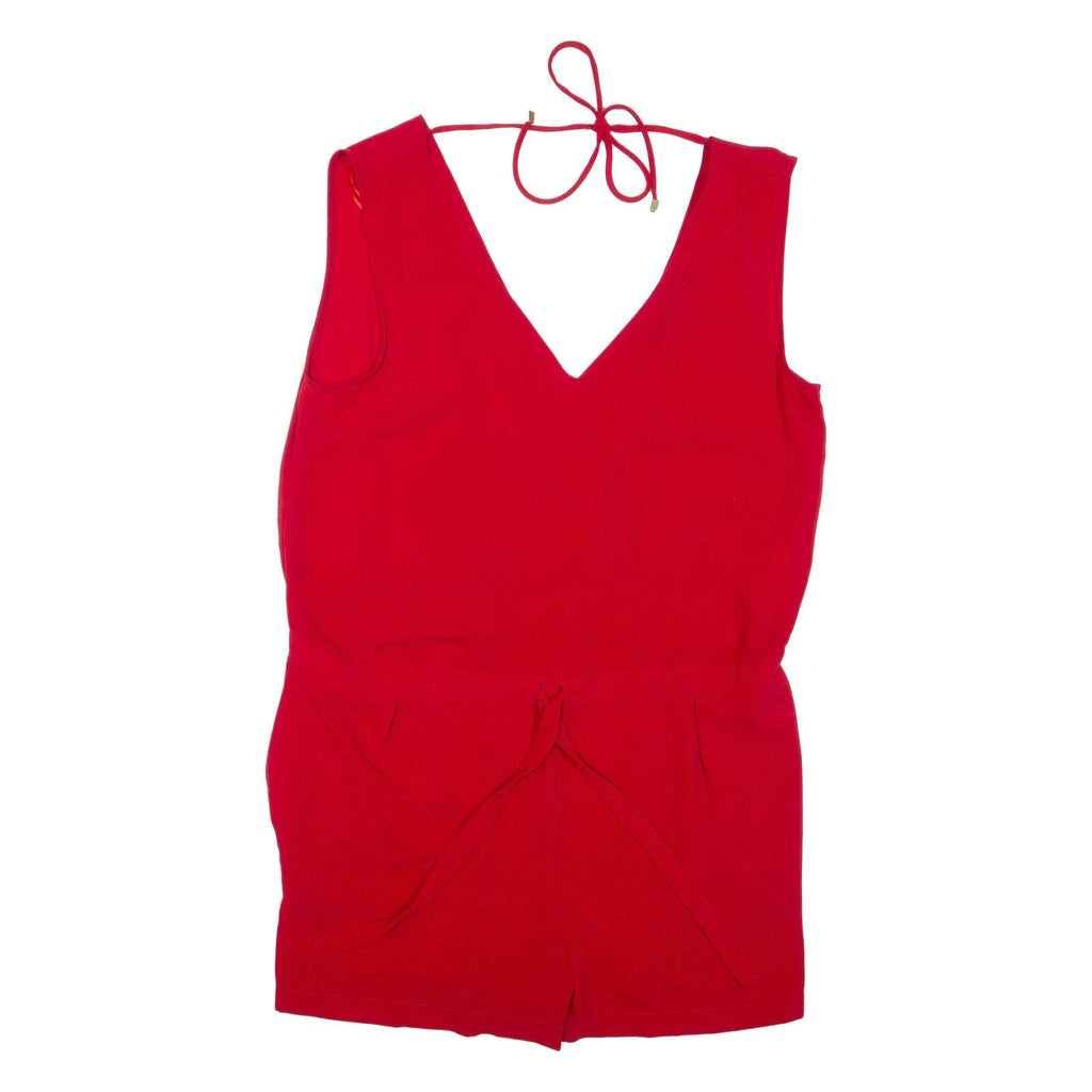 ZARA Womens Playsuit Red Wide-Leg L