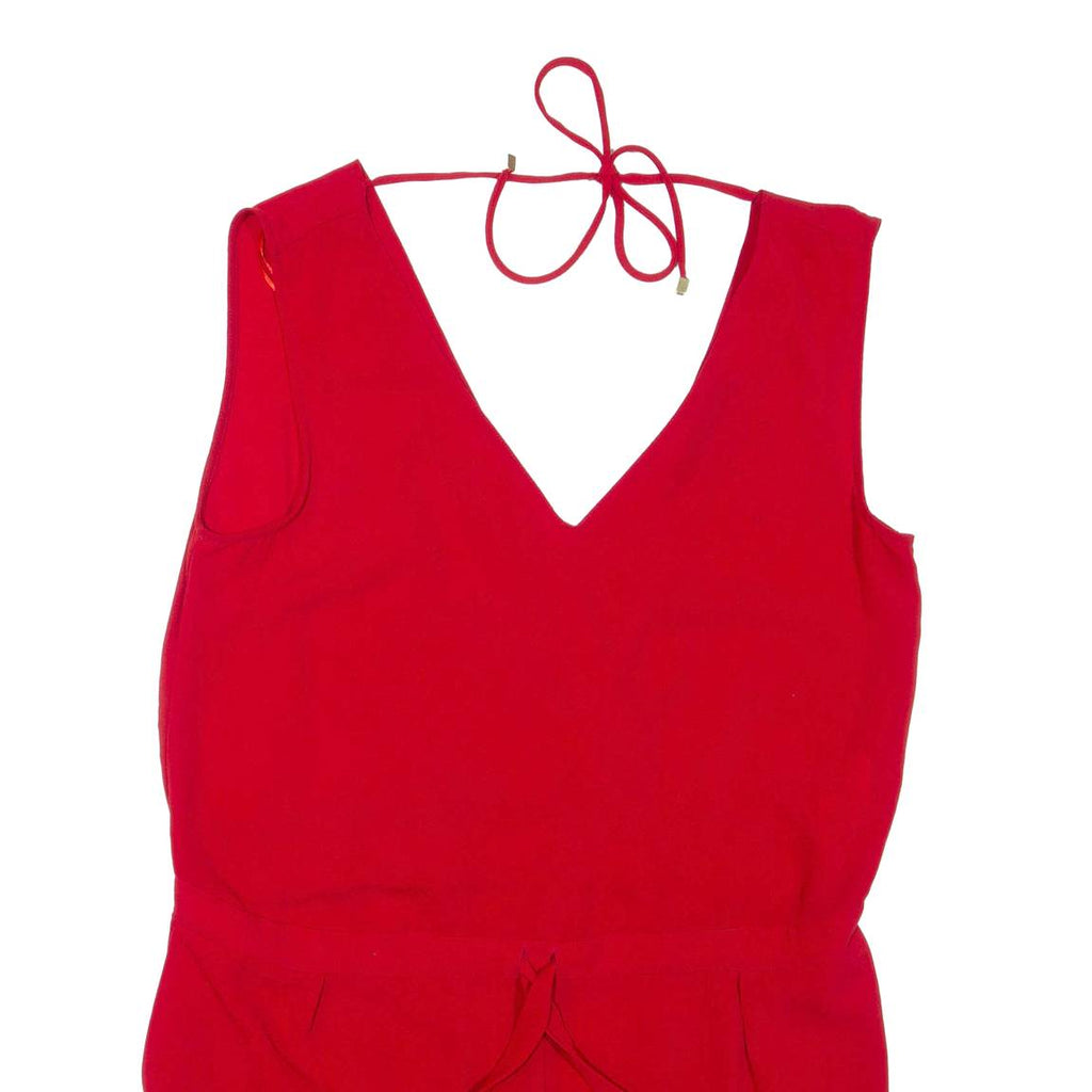 ZARA Womens Playsuit Red Wide-Leg L