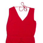 ZARA Womens Playsuit Red Wide-Leg L
