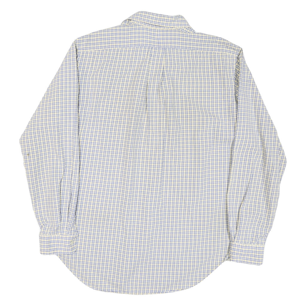 RALPH LAUREN Mens Blue & Yellow Check Shirt L Classic Fit Cotton Blend