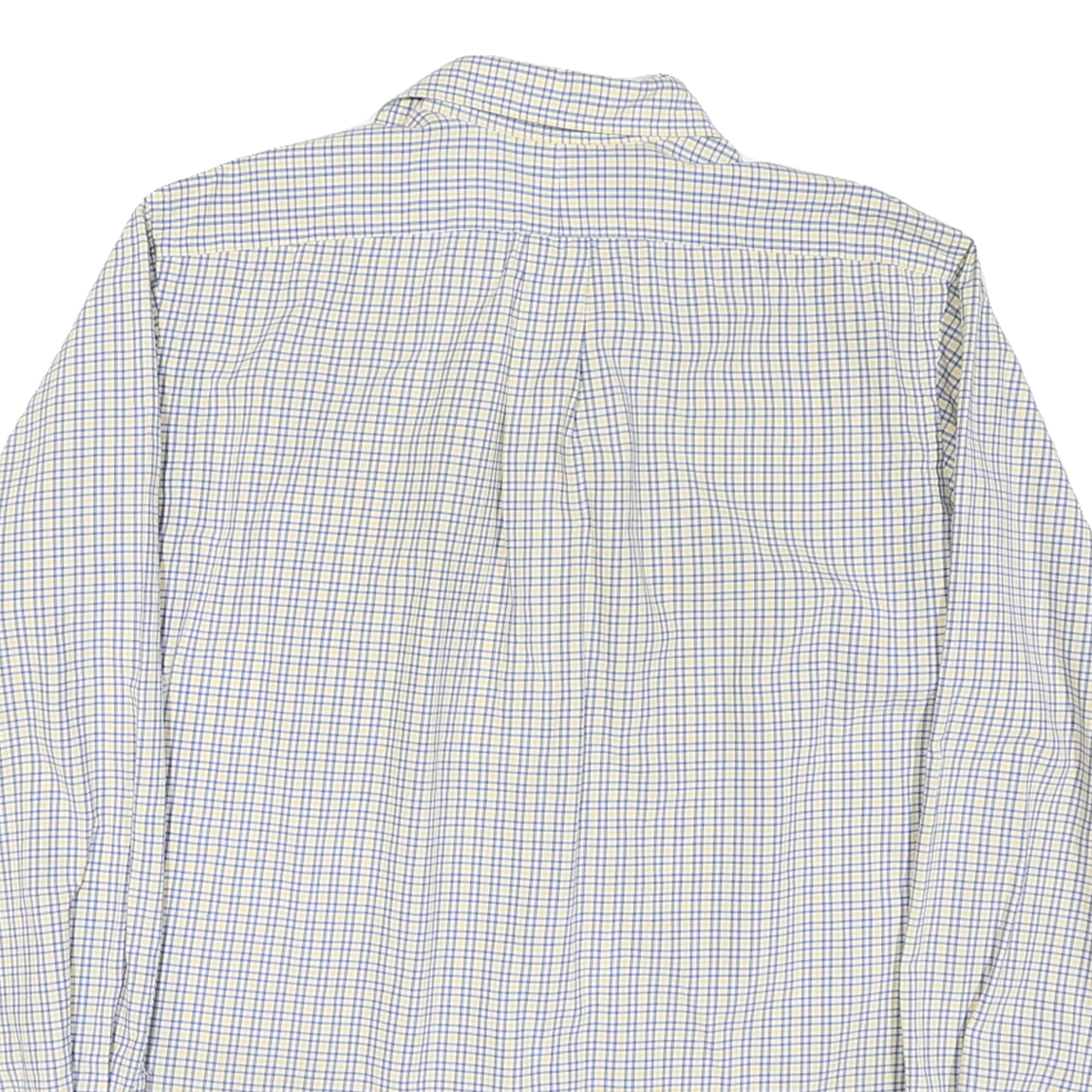 RALPH LAUREN Mens Blue & Yellow Check Shirt L Classic Fit Cotton Blend