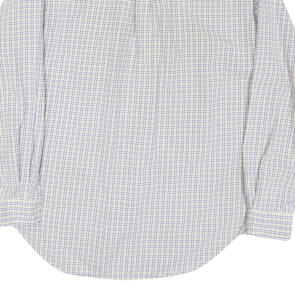 RALPH LAUREN Mens Blue & Yellow Check Shirt L Classic Fit Cotton Blend