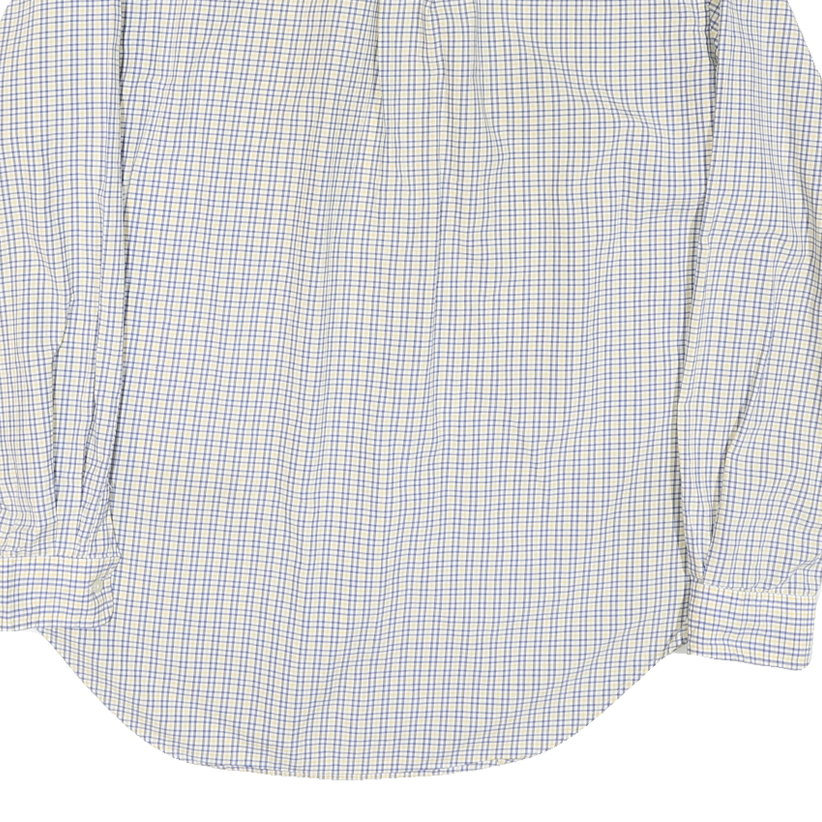 RALPH LAUREN Mens Blue & Yellow Check Shirt L Classic Fit Cotton Blend