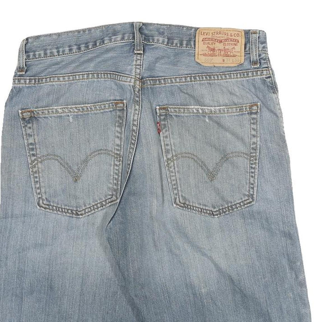 LEVI'S Mens Denim Blue Shorts L W31 Loose Straight Fit Casual Cotton Blend