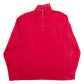 POLO RALPH LAUREN Mens Jumper Red 1/4 Zip Tight Knit L