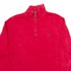 POLO RALPH LAUREN Mens Jumper Red 1/4 Zip Tight Knit L