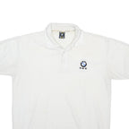 BMW Mens White Short Sleeve Polo Shirt XL Cotton Blend Logo Basic Casual