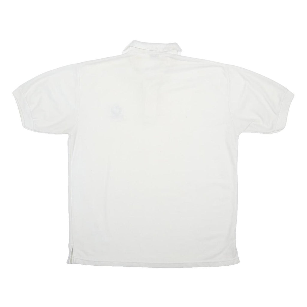 BMW Mens White Short Sleeve Polo Shirt XL Cotton Blend Logo Basic Casual