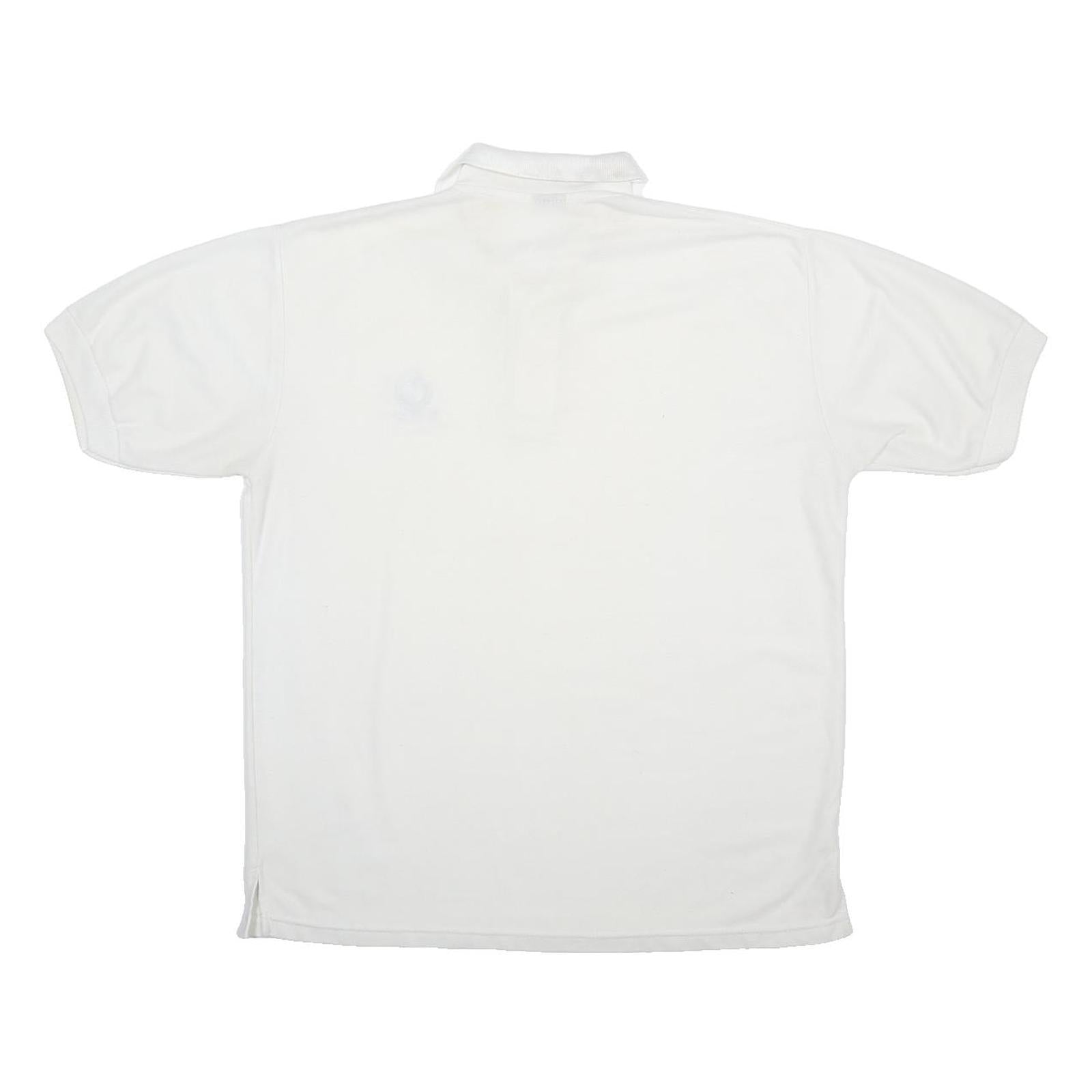 BMW Mens White Short Sleeve Polo Shirt XL Cotton Blend Logo Basic Casual