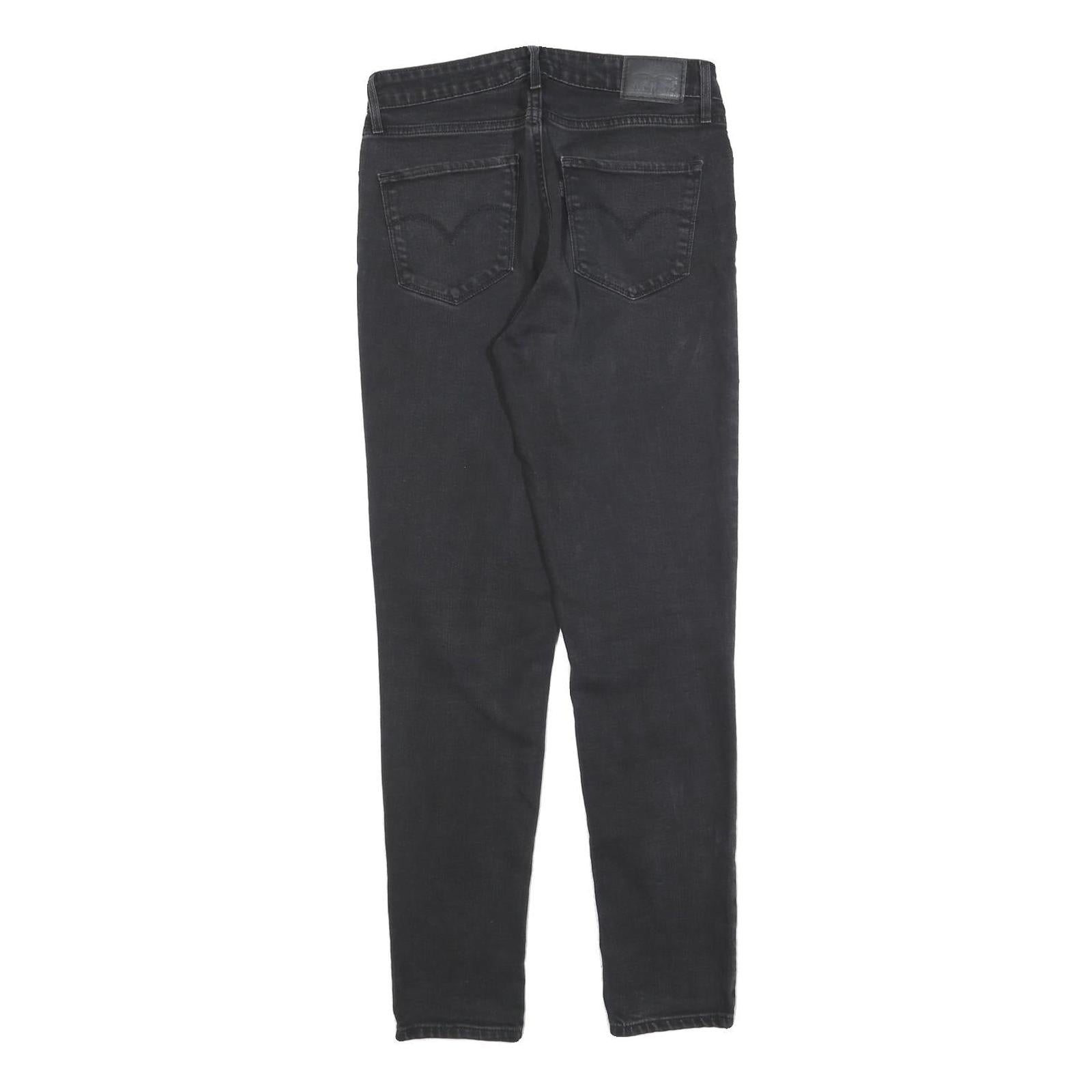 LEVI'S 721 Womens Jeans Black Slim Skinny Denim Raw W28 L30 Stretch