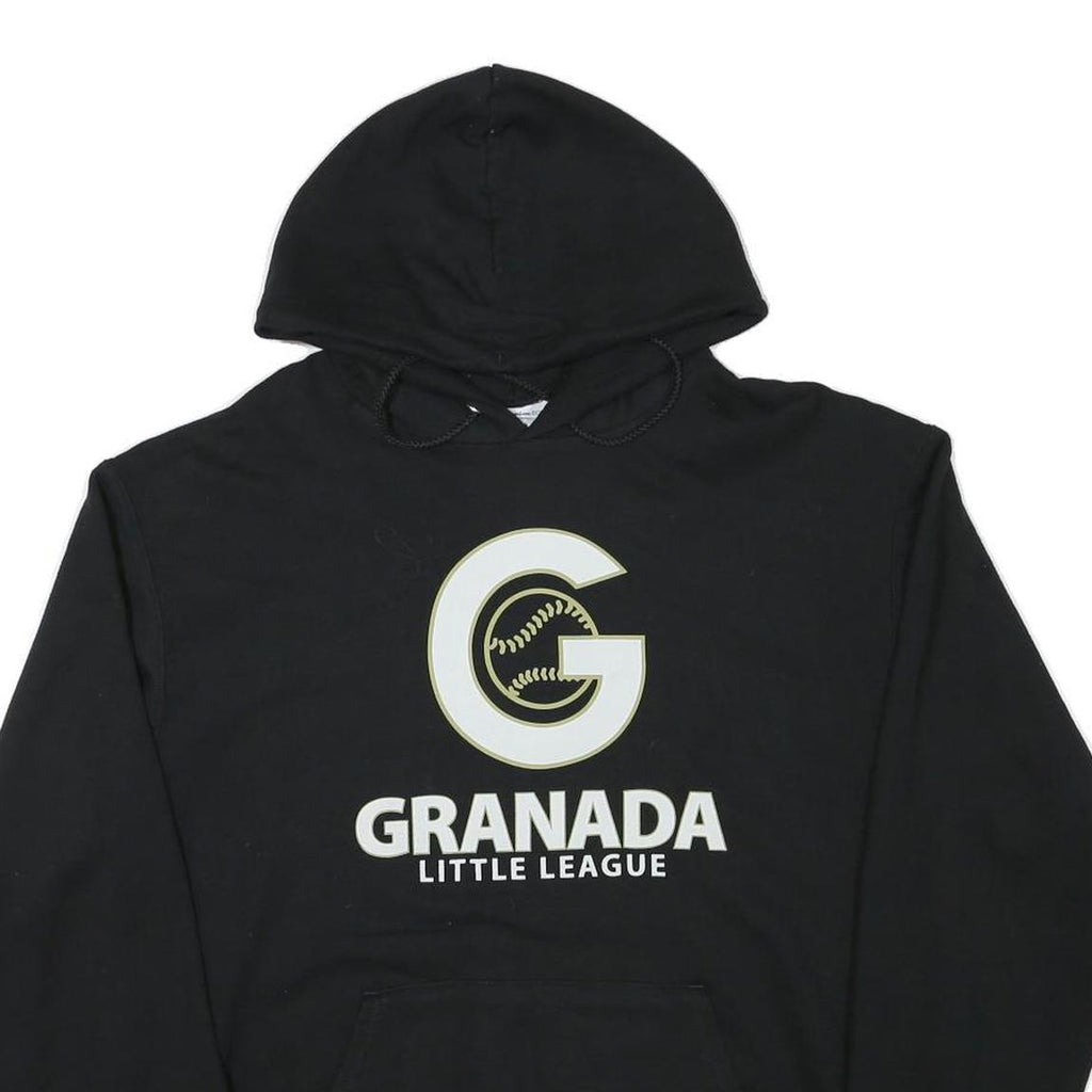 CHAMPION Mens Black Granada Little League Pullover Hoodie L Cotton Blend