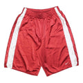NIKE Mens Red & White Sports Basketball Shorts L W30 Polyester Comfortable Fit