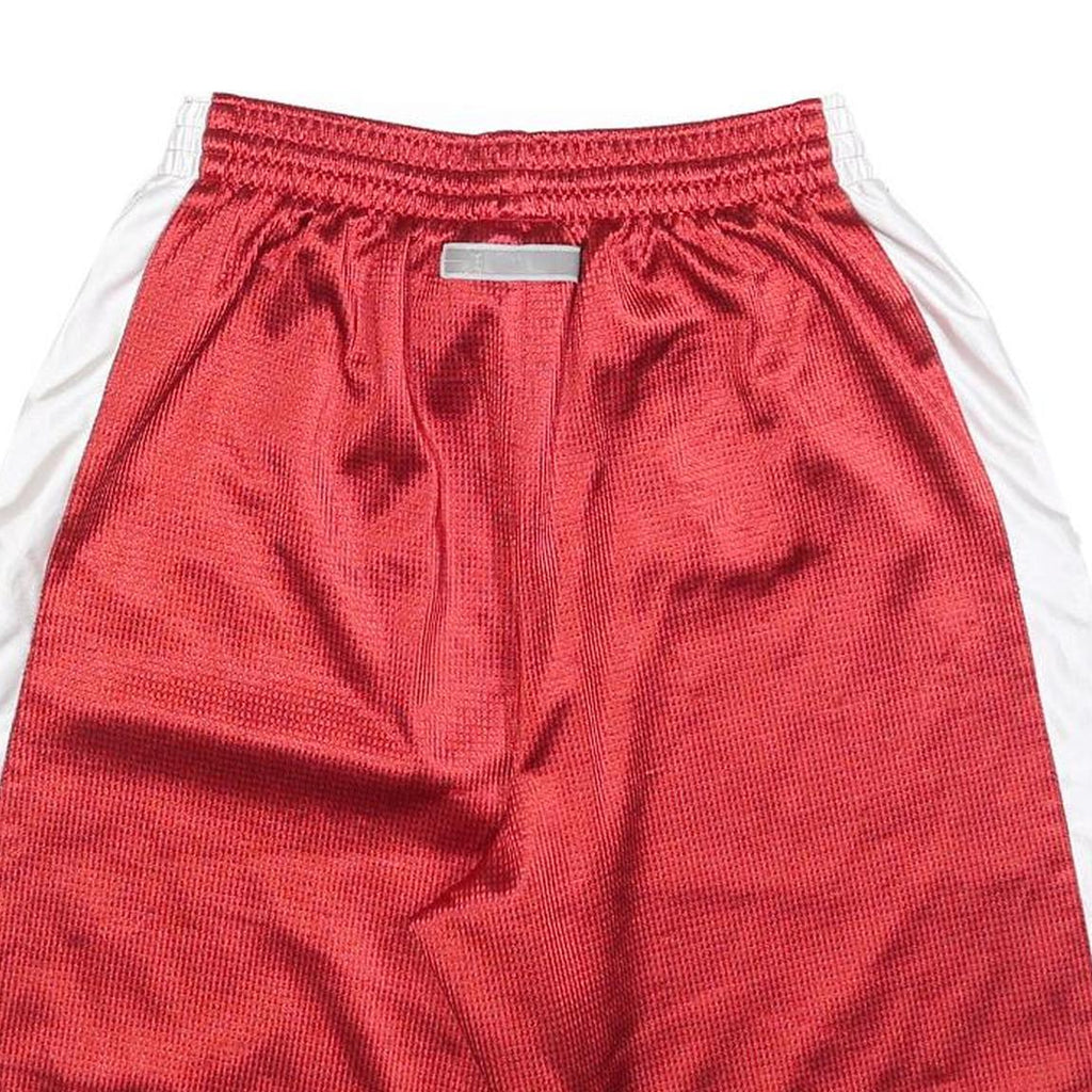 NIKE Mens Red & White Sports Basketball Shorts L W30 Polyester Comfortable Fit