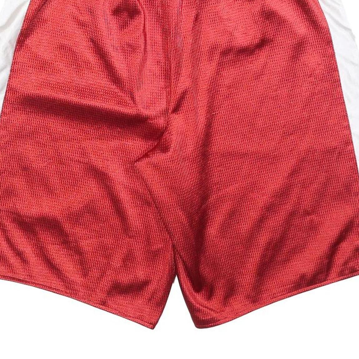 NIKE Mens Red & White Sports Basketball Shorts L W30 Polyester Comfortable Fit