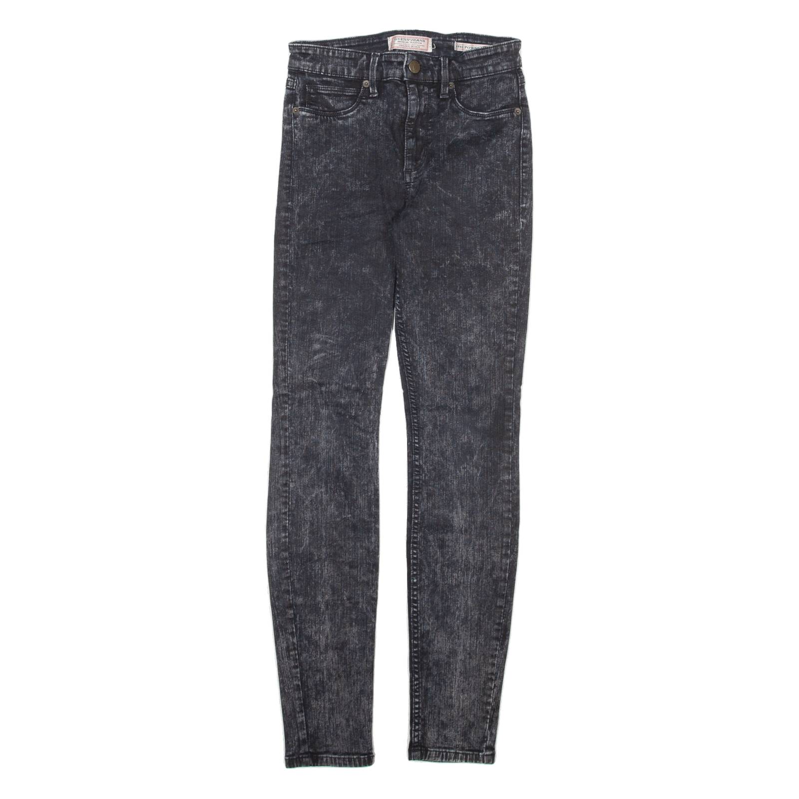 GUESS Womens Jeans Grey Slim Skinny Acid Wash W24 L29