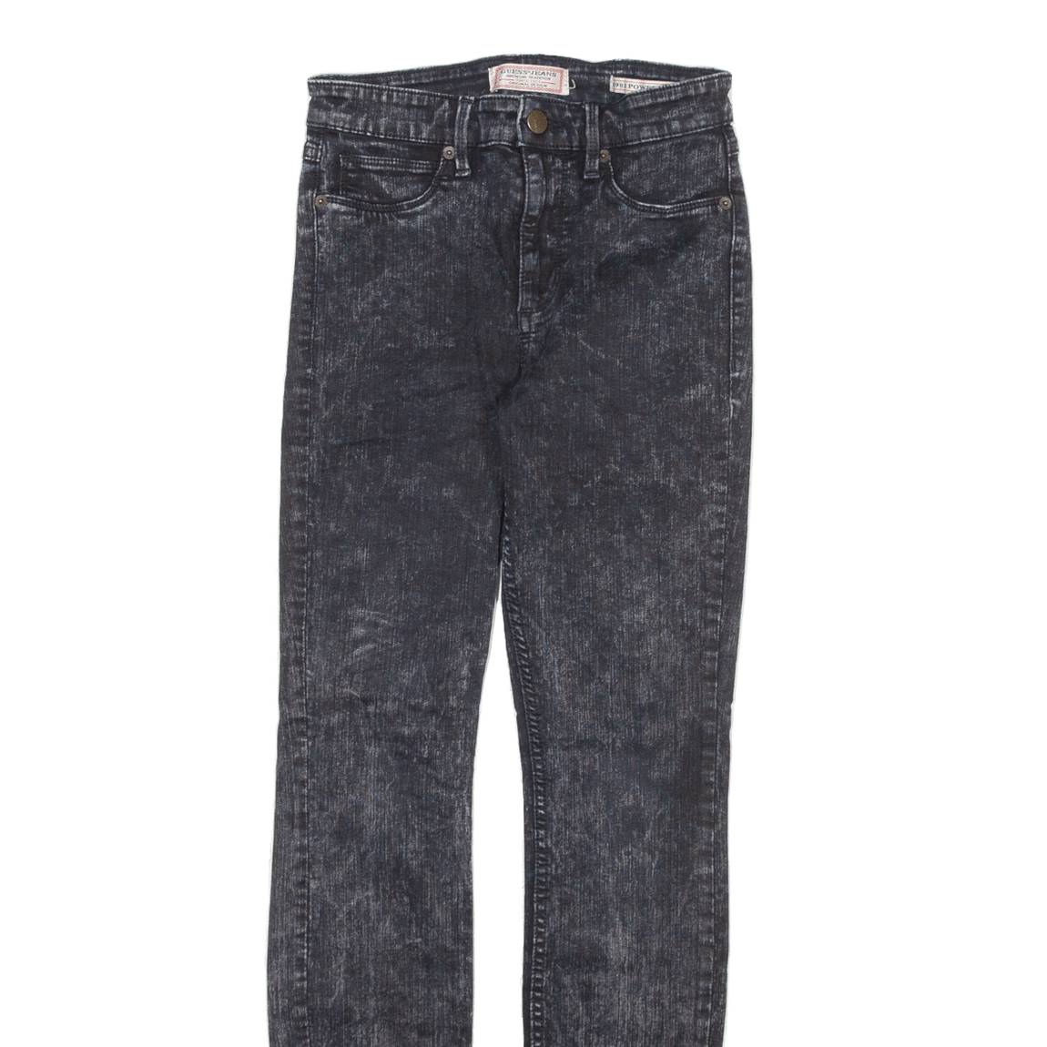 GUESS Womens Jeans Grey Slim Skinny Acid Wash W24 L29