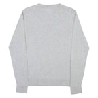 TOMMY HILFIGER Mens Jumper Grey V-Neck Tight Knit S