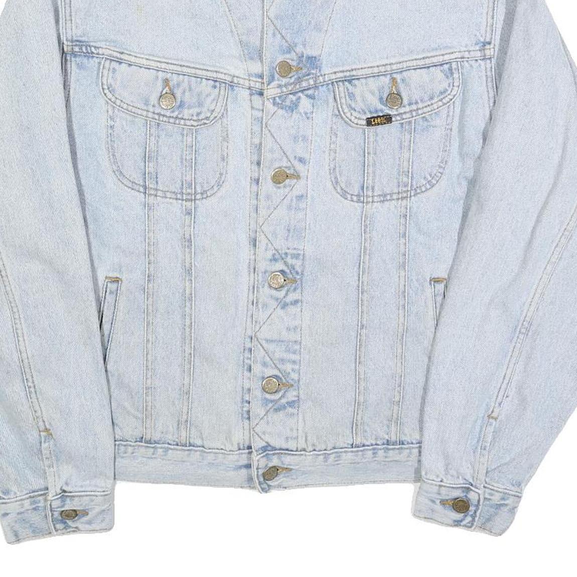 LEE Mens Blue Cotton Denim Jacket L Button Closure Classic Fit Casual Outerwear