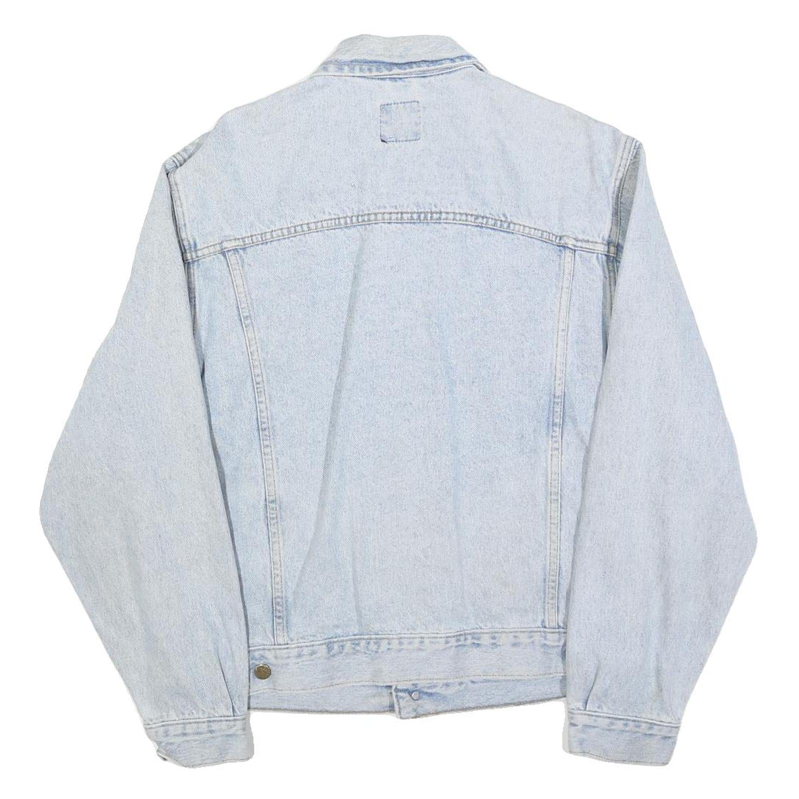 LEE Mens Blue Cotton Denim Jacket L Button Closure Classic Fit Casual Outerwear