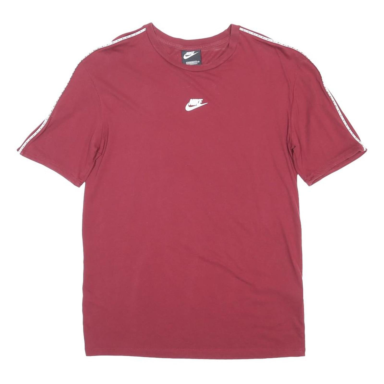 NIKE Mens Maroon Crew Neck Short Sleeve Graphic T-Shirt M Casual Sportswear