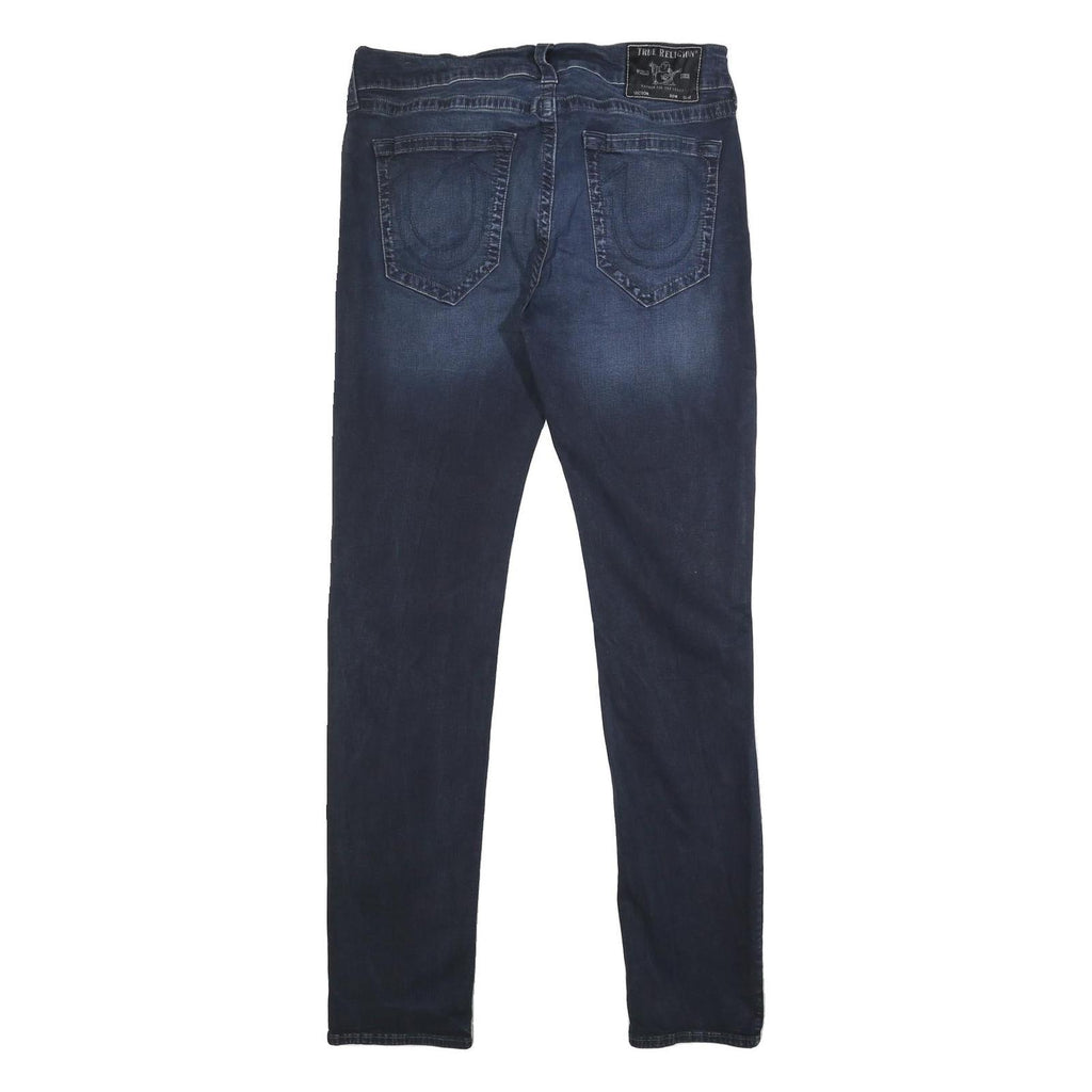 TRUE RELIGION Mens Jeans Blue Slim Skinny Denim Medium W34 L34 Classic Style