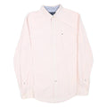 TOMMY HILFIGER Mens Pink And White Check Shirt M Cotton Blend Button Down