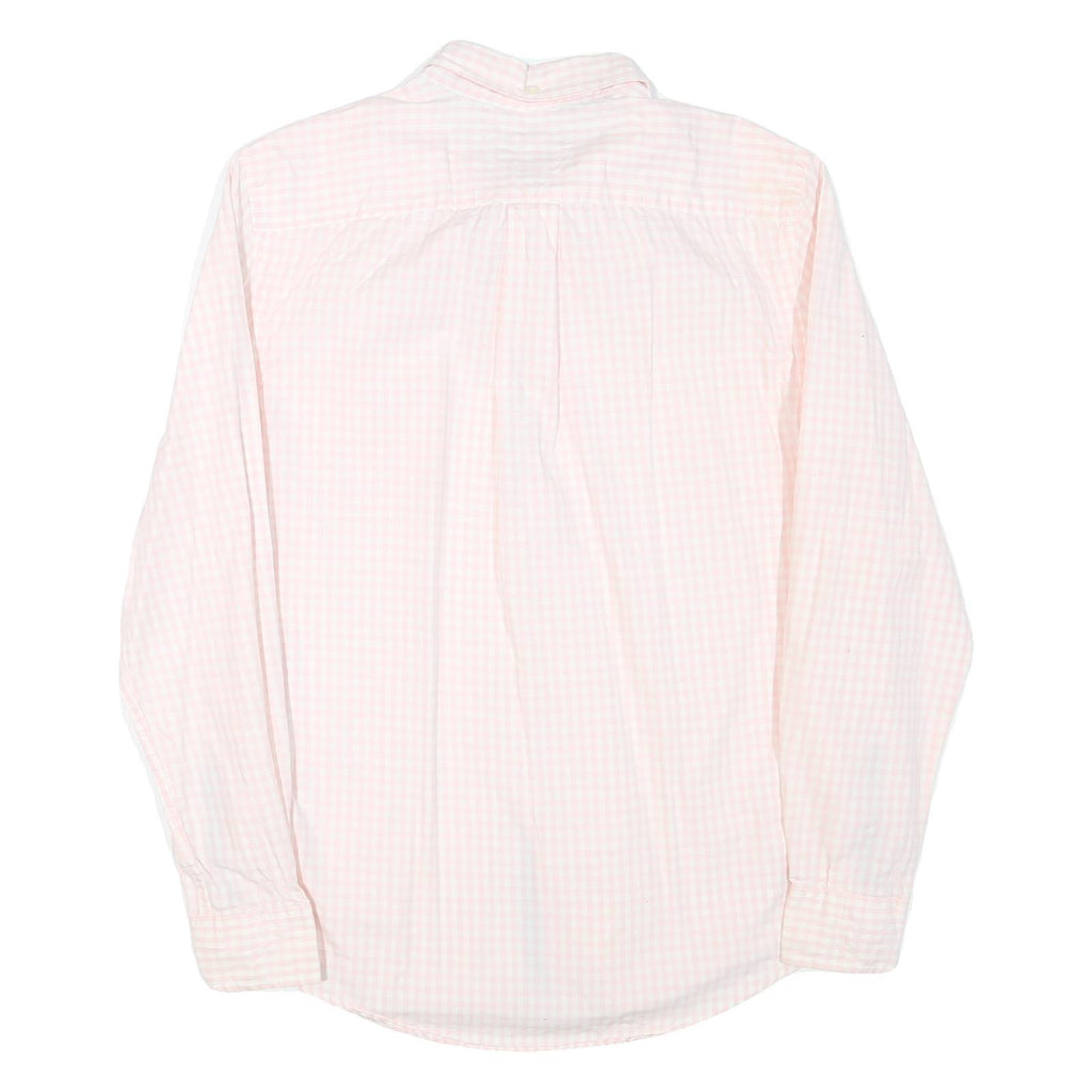 TOMMY HILFIGER Mens Pink And White Check Shirt M Cotton Blend Button Down