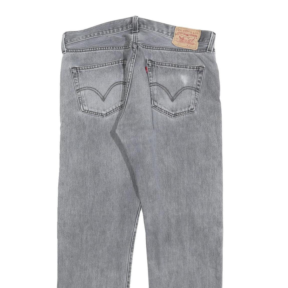 LEVI'S 501 Mens Jeans Grey Regular Straight Denim Medium W36 L32 Classic Button