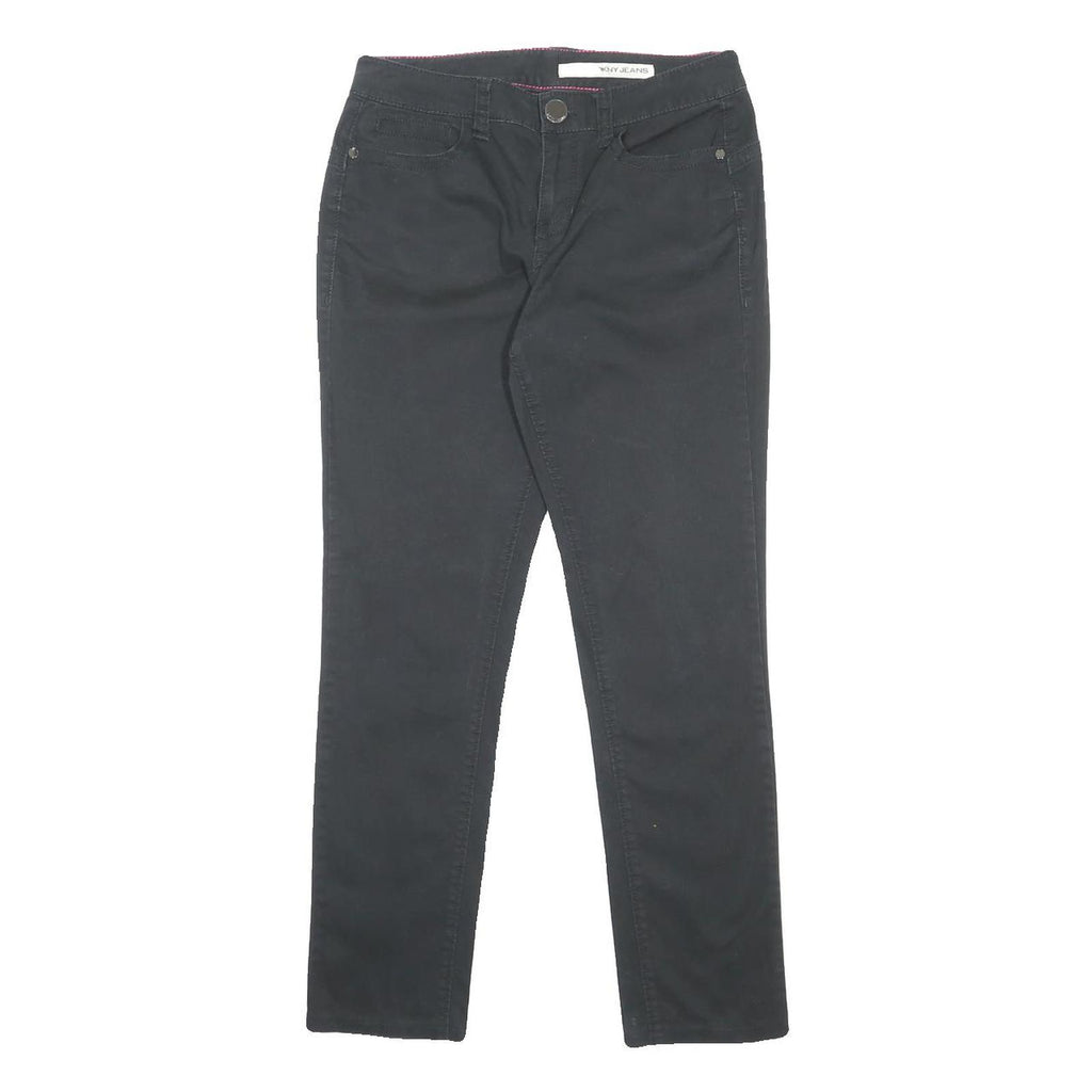 DKNY Womens Cotton Blend Black Slim Tapered Trousers W30 L29 Stylish Everyday