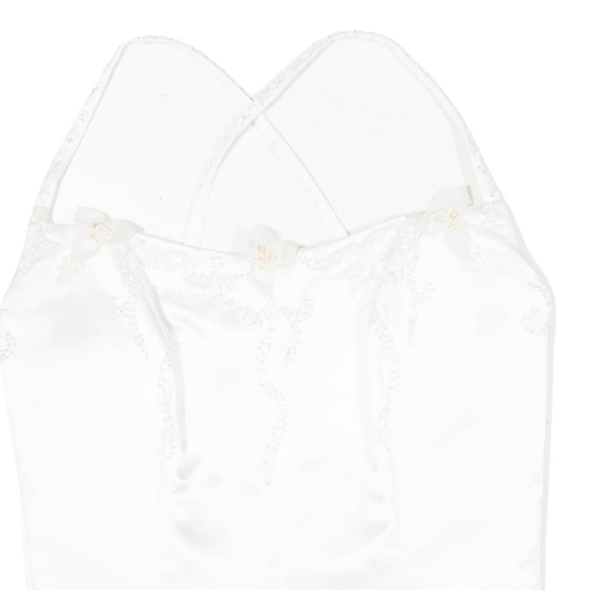 Beaded Womens Corset White Strapless M