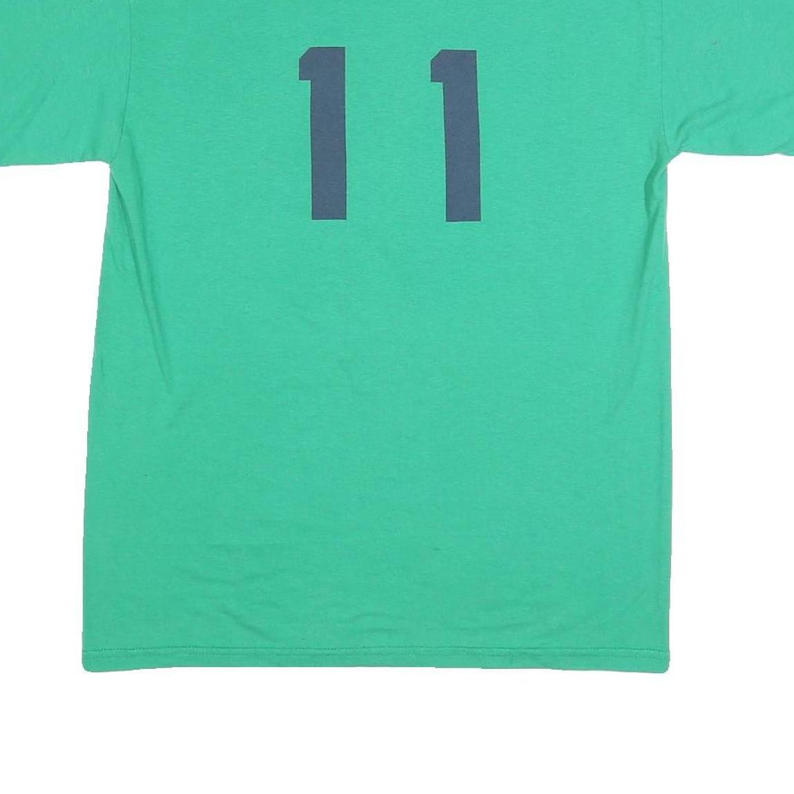 GILDAN Mens Green Kidsports Basketball Graphic T-Shirt M Short Sleeve Crew Neck