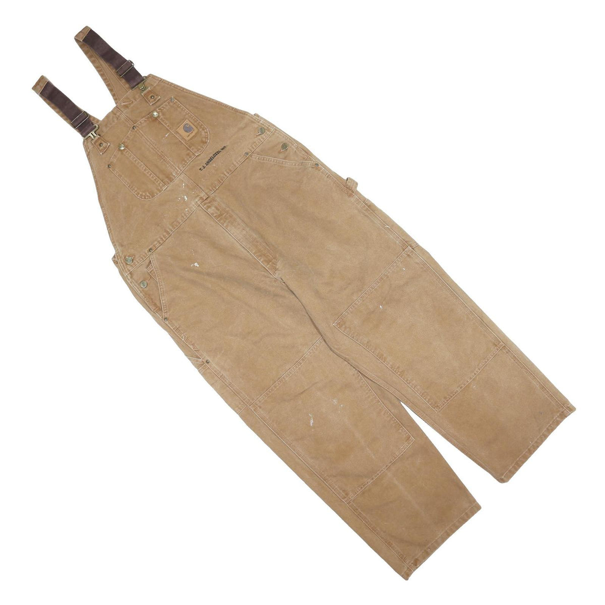 CARHARTT Mens Brown Dungarees Relaxed Cotton Blend L W42 L29 Workwear