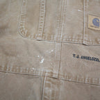 CARHARTT Mens Brown Dungarees Relaxed Cotton Blend L W42 L29 Workwear