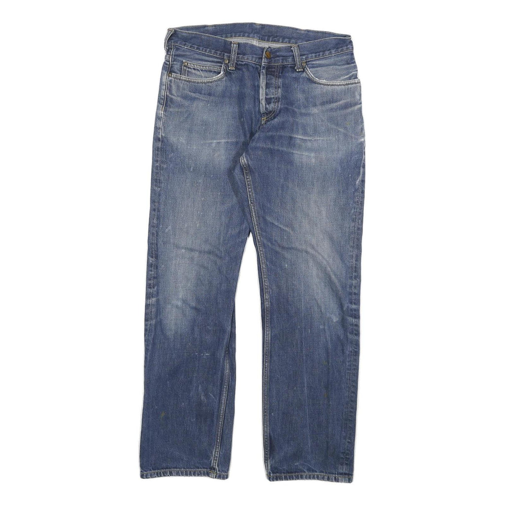 CARHARTT Mens Regular Fit Blue Denim Jeans W32 L29 Casual Cotton Blend Zip