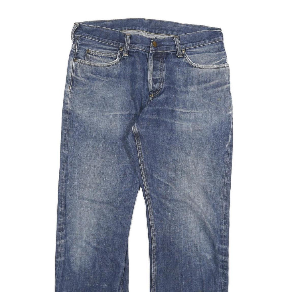 CARHARTT Mens Regular Fit Blue Denim Jeans W32 L29 Casual Cotton Blend Zip